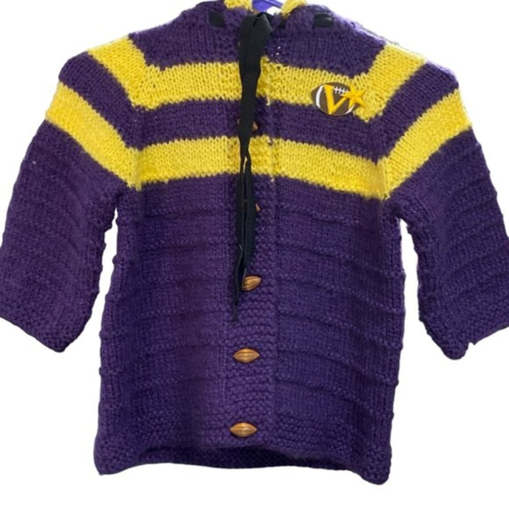 Handcrafted Minnesota Vikings Baby Sweater